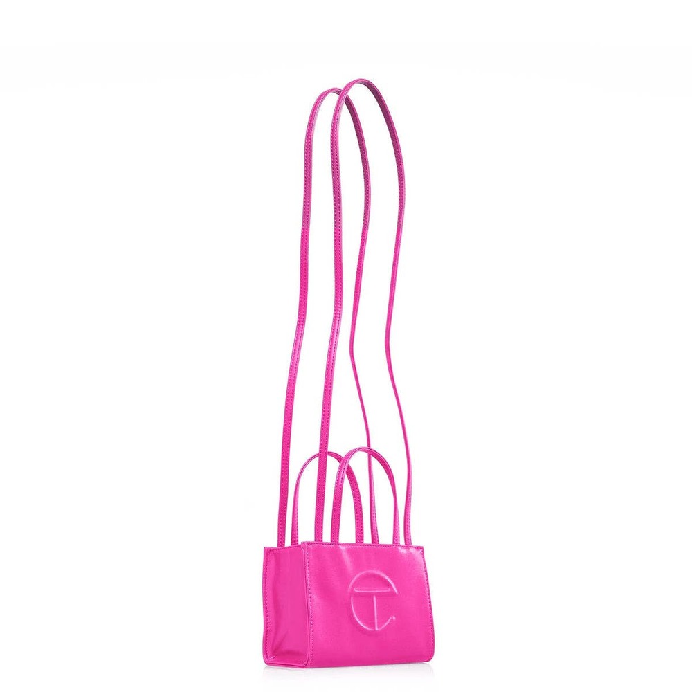 Telfar Azalea Small Pink Tote Leather Bag - Picture 2 of 14